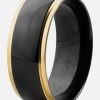 Black gold plated stainless steel with double fluted gold plated