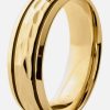 Men’s Goldton Stainless Steel Groove Hammered Ring