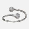 خاتم نسائي مزين بالزركون من الفضة الإسترليني – رمادي / شفاف