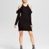 Women’s Cold-Shoulder Bow-Sleeve Sweater Dress